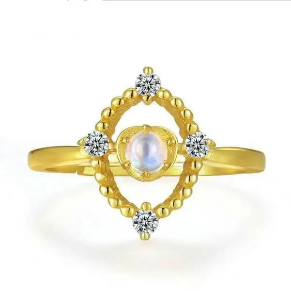 Bague Élégante en Argent avec Pierre de Lune "Osiris" | Bijoux Chakra