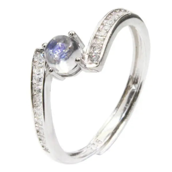 Anneau Éclatant en Pierre de Lune et Zircons "Mille Feux" | Bijoux Chakra