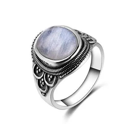 Anneau Éblouissant en Argent orné de Pierre de Lune ''Admiration'' | Bijoux Chakra