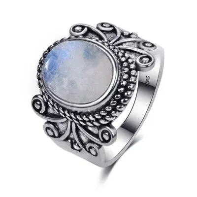 Bague en Argent Massif avec Pierre de Lune "Envoûtante" | Bijoux Chakra