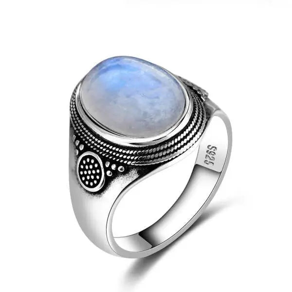Bague Éclatante avec Pierre de Lune "Océanique" | Bijoux Chakra