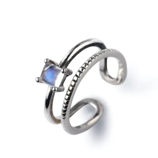Bague "Vertueuse" ornée d'une Pierre de Lune centrale. | Bijoux Chakra