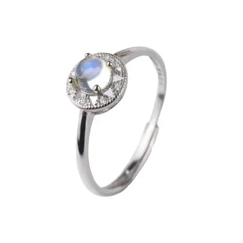 Anneau envoûtant avec Pierre de Lune ronde "Sensibilité" | Bijoux Chakra