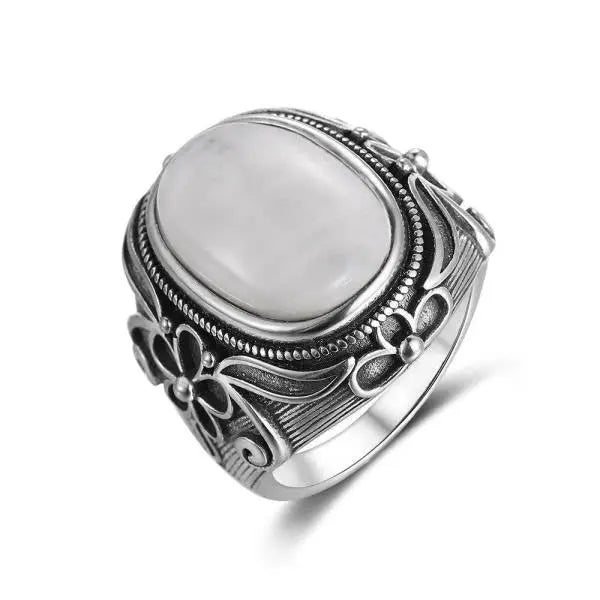 Anneau Éclatant avec Pierre de Lune "Sensibilité" | Bijoux Chakra