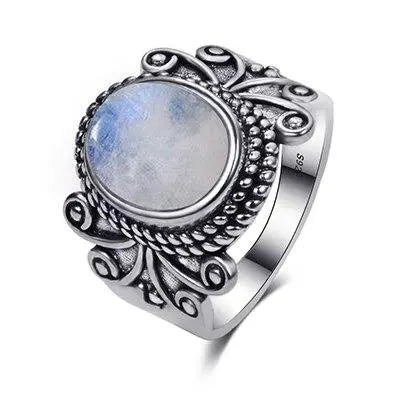 Anneau en Argent orné de Pierre de Lune "Vertus" | Bijoux Chakra