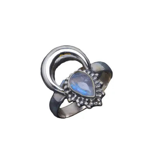 Anneau Élégant en Pierre Croissant de Lune "Lysithéa" | Bijoux Chakra