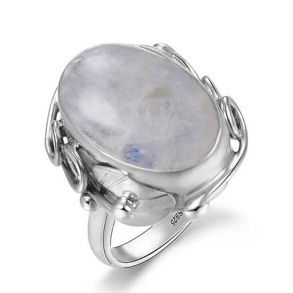 Anneau "Féminité" en Pierre de Lune et Argent 925 Raffiné. | Bijoux Chakra