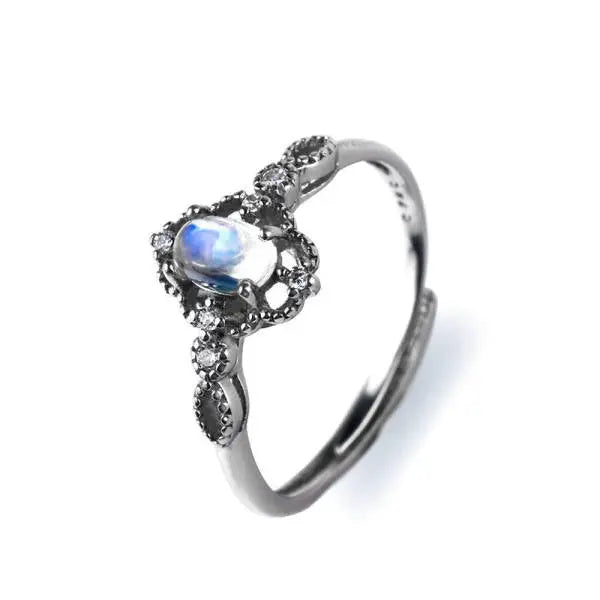 Anneau élégant avec Pierre de Lune "Déesse" | Bijoux Chakra