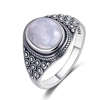 Bague en Argent Sterling "Évasion" avec Pierre de Lune | Bijoux Chakra
