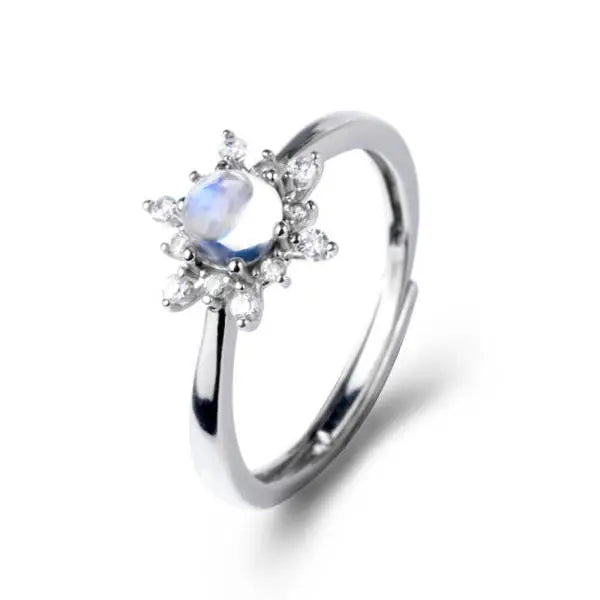 Bague "Éclat Lunaire" en pierre de lune pour femme | Bijoux Chakra