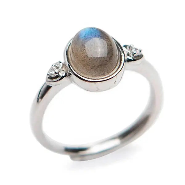 Bague ajustable en Pierre de Lune "Éclat Zénithal" | Bijoux Chakra