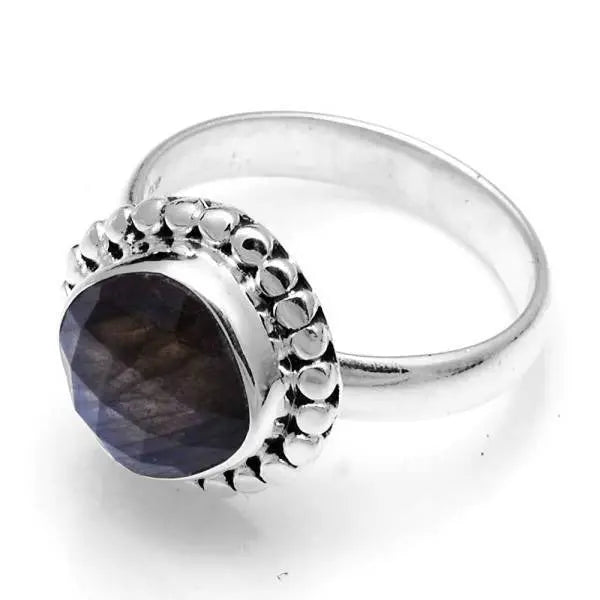 Bague "Renaissance" en Pierre de Lune Éclatante - Design Rond | Bijoux Chakra