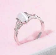 Chevalière "Sérénité" en Éclatante Pierre de Lune Blanche | Bijoux Chakra
