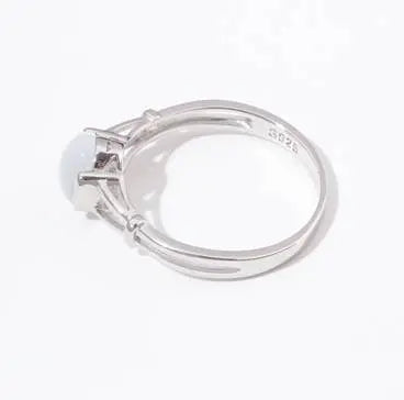 Chevalière "Sérénité" en Éclatante Pierre de Lune Blanche | Bijoux Chakra