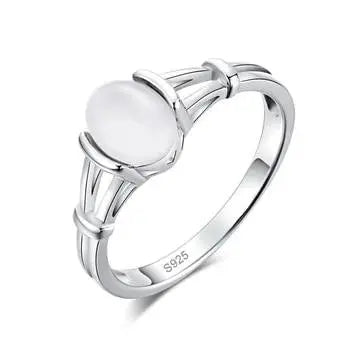 Chevalière "Sérénité" en Éclatante Pierre de Lune Blanche | Bijoux Chakra