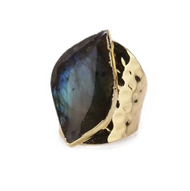 Bague Envoûtante en Pierre de Lune Labradorite "Jupiter" | Bijoux Chakra