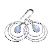 Boucles d'Oreilles en Argent et Pierre de Lune "Cercles Bienfaisants" | Bijoux Chakra