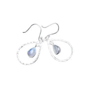 Boucles d'Oreilles Raffinées en Argent Ornées de Pierre de Lune | Bijoux Chakra