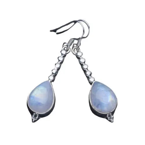 Boucles d'Oreilles Bohèmes en Envoûtante Pierre de Lune | Bijoux Chakra