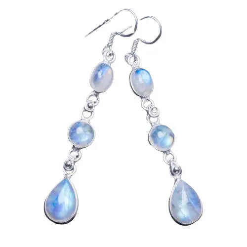 Boucles d'Oreilles Élégantes en Pierre de Lune "Athéna" | Bijoux Chakra
