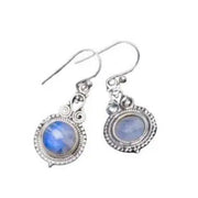 Boucles d'Oreilles Elegantes en Argent avec Pierre de Lune "Paisibles" | Bijoux Chakra