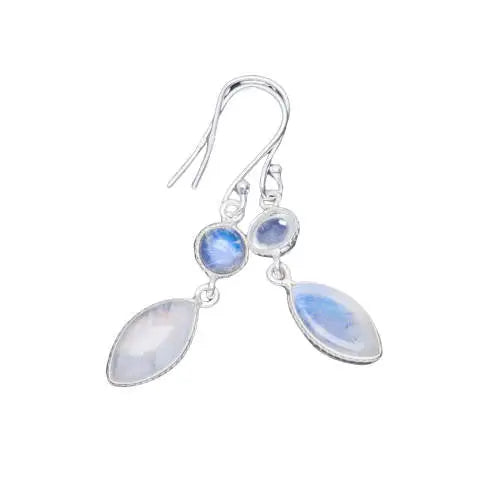 Boucles d'Oreilles Éblouissantes en Pierre de Lune | Bijoux Chakra