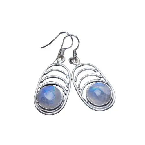 Boucles d'Oreilles Éclatantes avec Pierre de Lune en Gemme "Filantes" | Bijoux Chakra