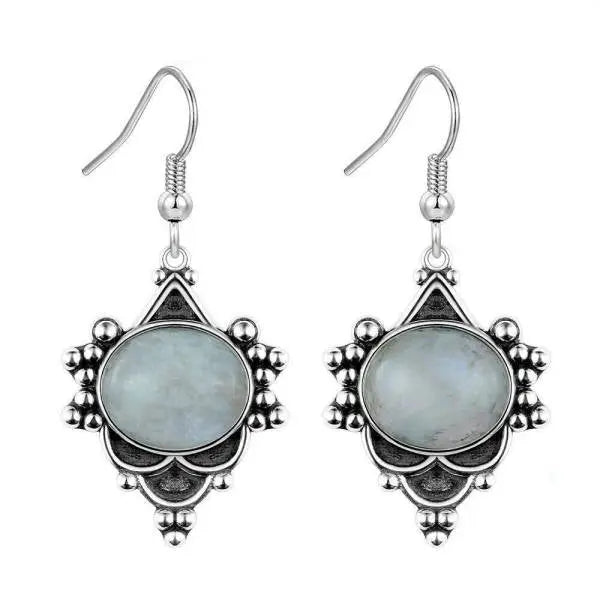 Boucles d'Oreilles Élégantes en Pierre de Lune "Ovales" | Bijoux Chakra