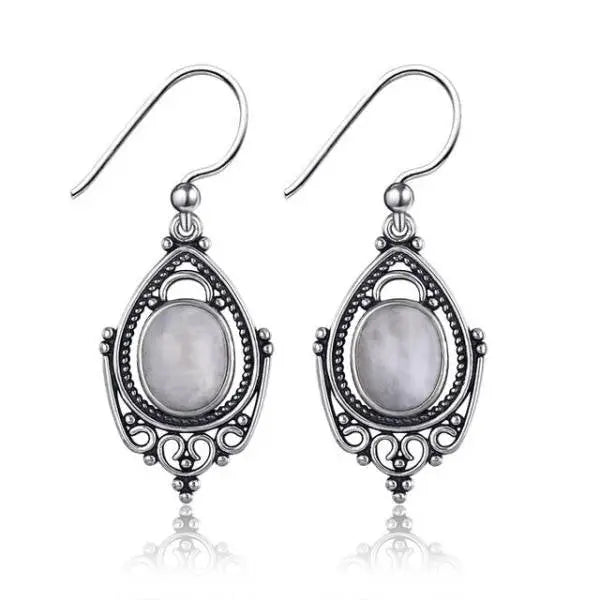 Boucles d'Oreilles en Pierre de Lune "Tranquillité" | Bijoux Chakra