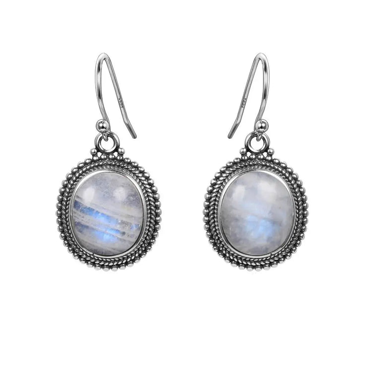 Boucles d'Oreilles Safeguard en Pierre de Lune | Bijoux Chakra