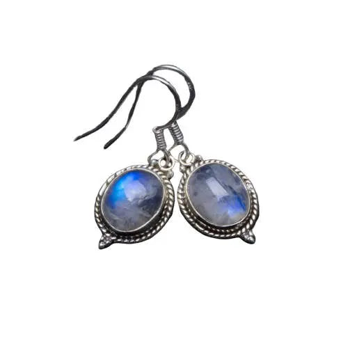 Boucles d'Oreilles Éclatantes en Pierre de Lune "Azurs" | Bijoux Chakra