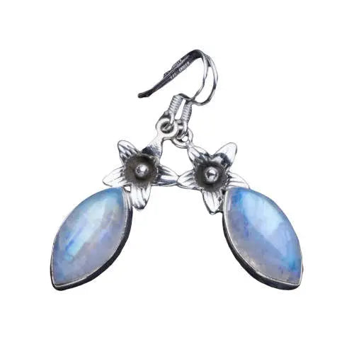 Boucles d'Oreilles Éclatantes ornées de Pierre de Lune "Miroirs" | Bijoux Chakra