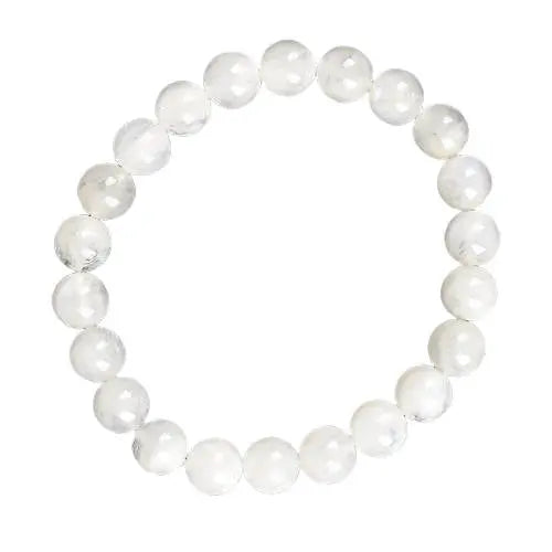 "Valkyria - Éclatant Bracelet en Pierre de Lune Blanche 8mm" | Bijoux Chakra