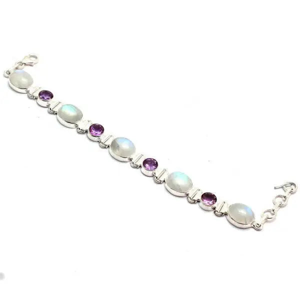 Bracelet Apaisant en Améthyste et Pierre de Lune "Sérénité Équilibrée" | Bijoux Chakra