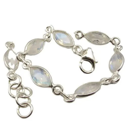 Élégant Bracelet Vintage en Argent Massif et Pierre de Lune "Plénitude" | Bijoux Chakra