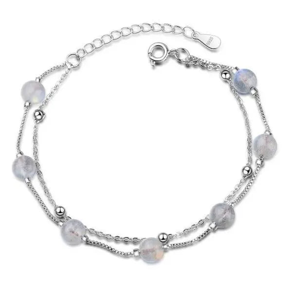 Bracelet Envoûtant en Argent et Pierre de Lune "Frimas" | Bijoux Chakra