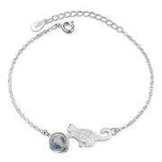Bracelet "Féline" en Argent avec Pierre de Lune pour un Charme Unique | Bijoux Chakra