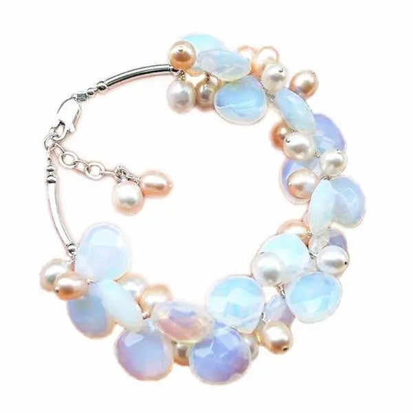 Bracelet Équilibrant en Pierre de Lune Arc-en-Ciel | Bijoux Chakra