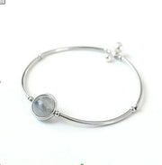 Bracelet en Argent Éclatant avec Pierre de Lune ''Crystal'' | Bijoux Chakra