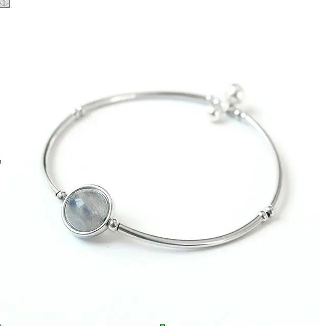 Bracelet en Argent Éclatant avec Pierre de Lune ''Crystal'' | Bijoux Chakra