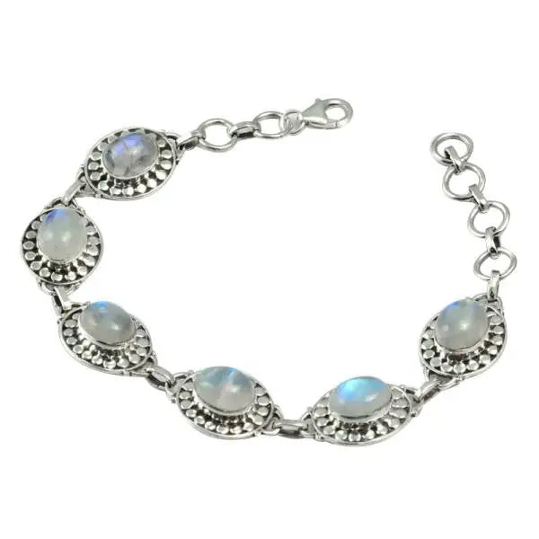 Bracelet envoûtant Pierre de Lune bleue "Gallica" | Bijoux Chakra
