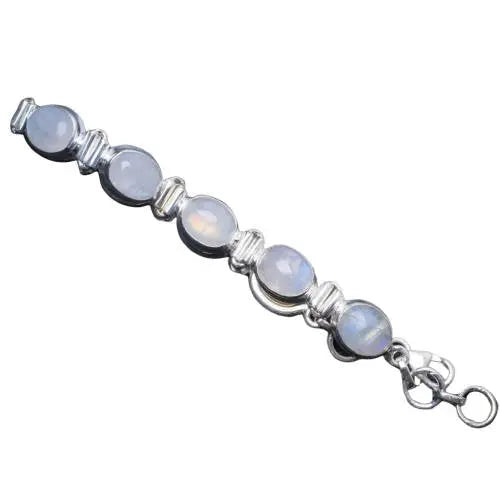 Bracelet Cabochon pour Femme en Pierre de Lune Bleutée "Vesta" | Bijoux Chakra