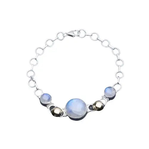 Bracelet envoûtant en Pierre de Lune sur chaîne "Thémis" | Bijoux Chakra