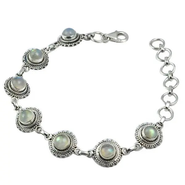 Bracelet Envoûtant en Pierre de Lune et Argent "Oeil-de-Poisson" | Bijoux Chakra