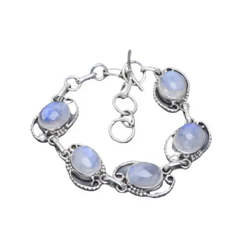 Bracelet d'Exception en Pierre de Lune "Quintet" | Bijoux Chakra
