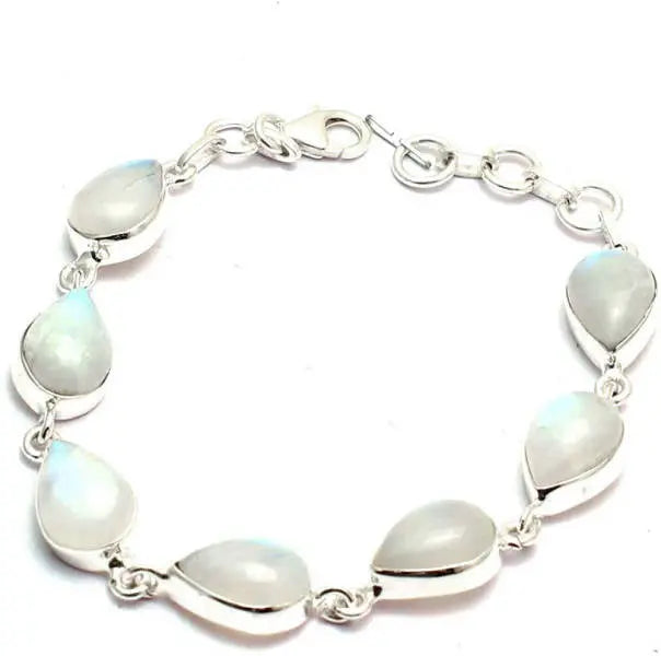 Bracelet rigide enchanteur en Pierre de Lune « Alignak » | Bijoux Chakra