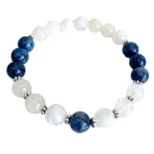 Bracelet Éblouissant Shamballa en Pierre de Lune et Kyanite | Bijoux Chakra