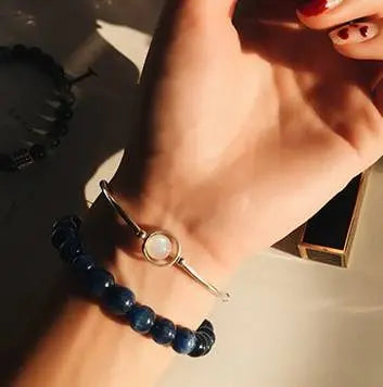 Bracelet en Argent Éclatant avec Pierre de Lune ''Crystal'' | Bijoux Chakra