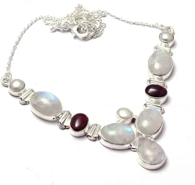 Collier en Argent et Éclatante Pierre de Lune Blanche "Pureté" | Bijoux Chakra