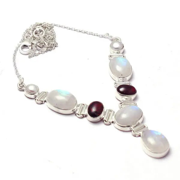 Collier Éclatant en Argent avec Pierre de Lune "Louksna" | Bijoux Chakra